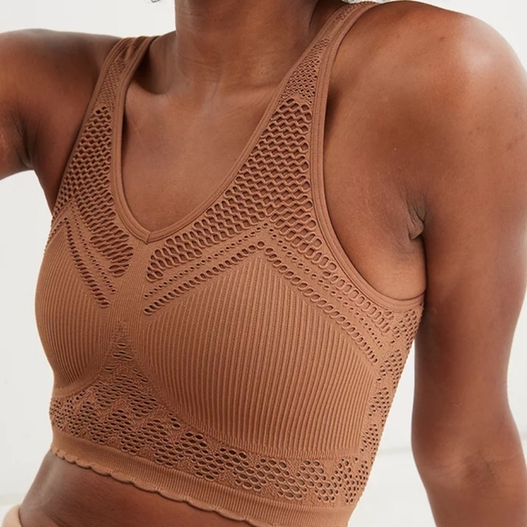 🤎AERIE SUPERCHILL SEAMLESS BRA TOP SIZE M - Picture 2 of 8